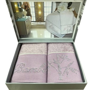 Подарочный набор полотенец-салфеток 30х50(2) Maison Dor BAMBU хлопковая/бамбуковая махра фиолетовый