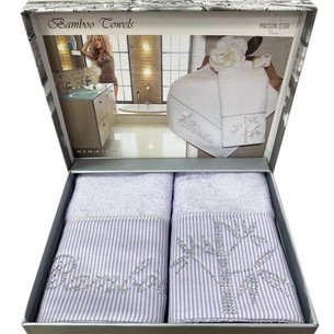 Подарочный набор полотенец-салфеток 30х50(2) Maison Dor BAMBU хлопковая/бамбуковая махра сиреневый