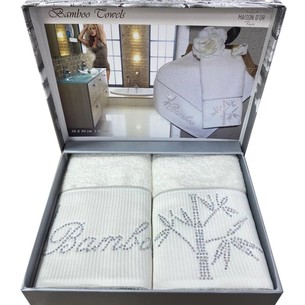 Подарочный набор полотенец-салфеток 30х50(2) Maison Dor BAMBU хлопковая/бамбуковая махра кремовый