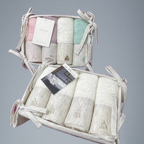 Подарочный набор полотенец-салфеток 30х50(4) Maison Dor BEE хлопковая махра ассорти, фото, фотография