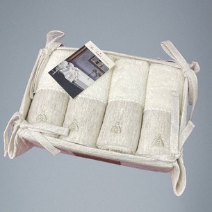 Подарочный набор полотенец-салфеток 30х50(4) Maison Dor BEE хлопковая махра кремовый