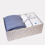 Постельное белье для новорожденных с пледом Karven STELLAR хлопковый сатин blue, фото, фотография