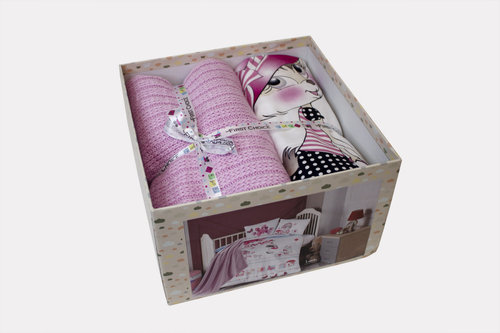 Постельное белье для новорожденных с пледом Karven LUNDA хлопковый сатин, фото, фотография