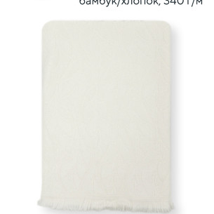 Полотенце для ванной Hobby Home Collection LEAF бамбуково-хлопковая махра white 50х90