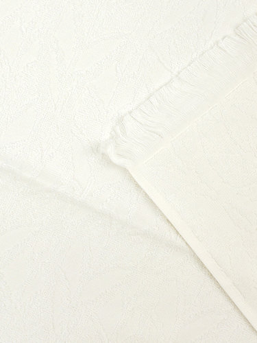 Набор полотенец для ванной 50х90, 75х150 Hobby Home Collection LEAF бамбуково-хлопковая махра white, фото, фотография