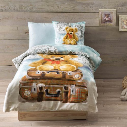 Детское постельное белье в кроватку Tivolyo Home MASHA DIJITAL BEBE хлопковый сатин делюкс, фото, фотография