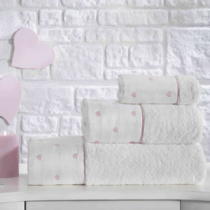 Подарочный набор полотенец-салфеток 30х50 см (2 шт.) Tivolyo Home TIAMO хлопковая махра розовый