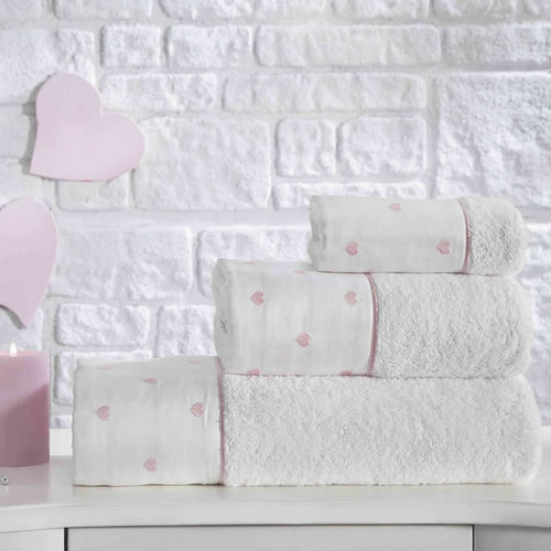 Подарочный набор полотенец-салфеток 30х50 см (2 шт.) Tivolyo Home TIAMO хлопковая махра розовый, фото, фотография