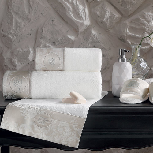 Подарочный набор полотенец для ванной 3 пр. + спрей Tivolyo Home GRANT хлопковая махра бежевый, фото, фотография