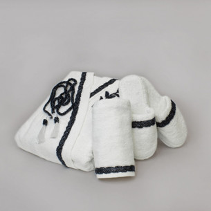 Подарочный набор с халатом Zebra Casa ELENOR бамбуко-хлопковая махра lacivert M/L