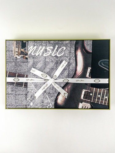 Постельное белье подростковое Hobby Home Collection ROCK MUSIC хлопковый поплин gri 1,5 спальный, фото, фотография