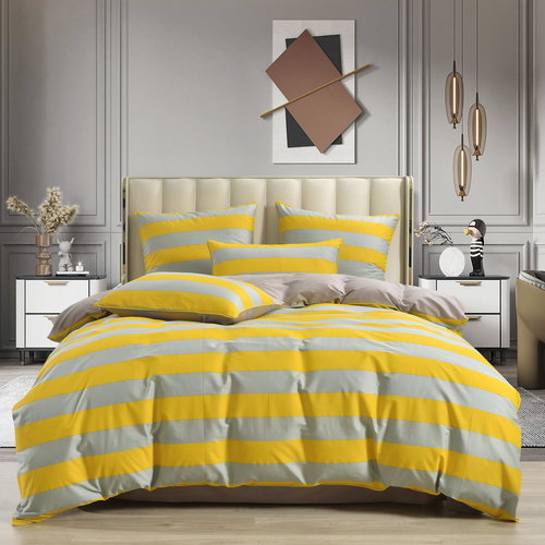 Постельное белье Sofi De Marko АЛАН хлопковый сатин жёлтый 1,5 спальный, фото, фотография