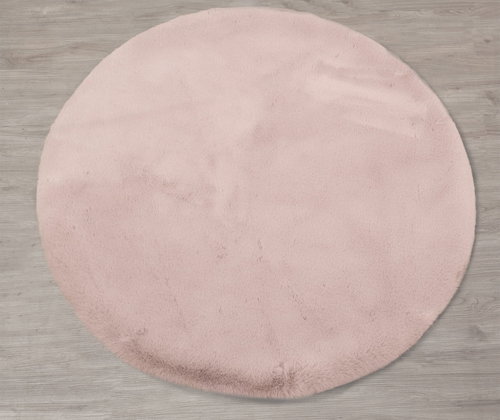 Коврик круглый Sofi De Marko ПЛЮШЕВЫЙ искусственный мех светло-розовый D=100, фото, фотография