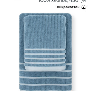 Набор полотенец для ванной 50х90, 75х150 Hobby Home Collection MAYRA микрокоттон blue