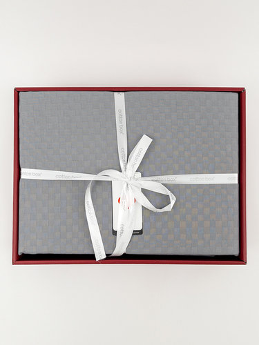 Постельное белье Cotton Box PLAID хлопковый ранфорс gri евро, фото, фотография
