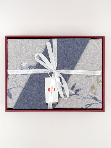 Постельное белье Cotton Box MODELINE NITSA хлопковый ранфорс lacivert евро, фото, фотография