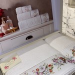Подарочный набор полотенец для ванной 2 пр. Tivolyo Home NARSUSSE хлопковая махра кремовый, фото, фотография
