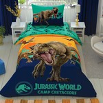 Детское постельное белье TAC JURASSIC WORLD CAMP хлопковый ранфорс 1,5 спальный, фото, фотография