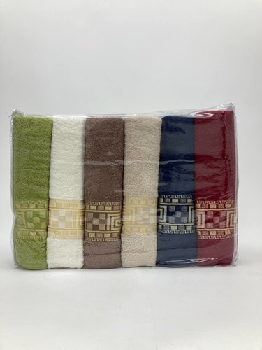 Набор полотенец для ванной 6 шт. Cottonize GREK хлопковая махра 70х140, фото, фотография