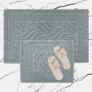Набор ковриков для ванной Karven RUYA хлопковая махра серый
