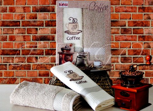 Набор полотенец Turkiz plt126-2 Махра: 50 х 70 см 1 шт.
Вафля: 50 х 70 см 1 шт., фото, фотография