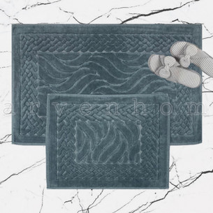 Набор ковриков для ванной Karven RUYA хлопковая махра тёмно-серый