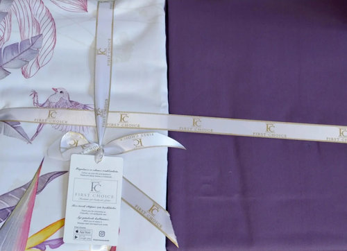 Постельное белье First Choice BOTANICAL хлопковый сатин делюкс purple евро, фото, фотография