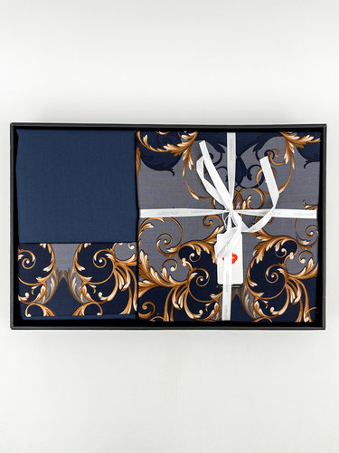 Постельное белье Cotton Box PRINTED SARINA хлопковый сатин lacivert евро, фото, фотография