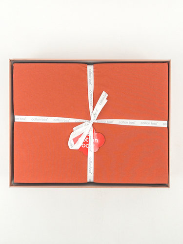 Постельное белье Cotton Box NEAT хлопковый поплин kiremit+krem евро, фото, фотография