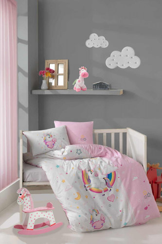 Постельное белье для новорожденных Clasy PONI хлопковый ранфорс pembe, фото, фотография