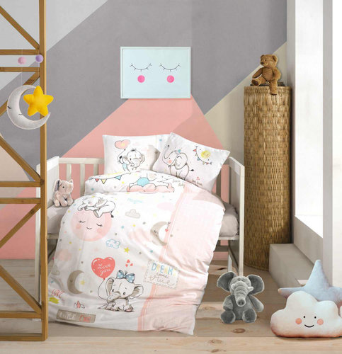 Постельное белье для новорожденных Clasy SWEET DREAMS хлопковый ранфорс pudra, фото, фотография