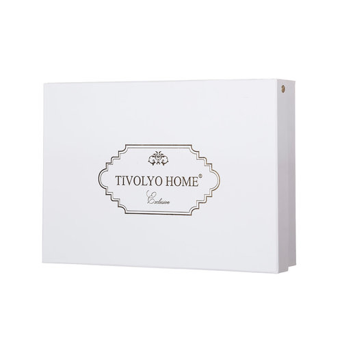 Постельное белье Tivolyo Home STRIPES хлопковый сатин делюкс кремовый+бирюзовый евро, фото, фотография