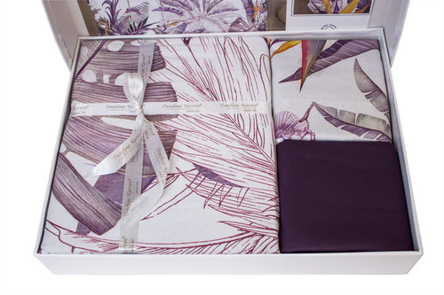 Постельное белье Karven PALM GARDEN хлопковый сатин purple евро, фото, фотография
