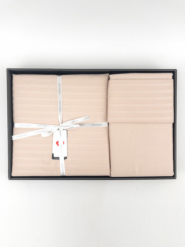 Постельное белье Cotton Box ELEGANT STRIPE хлопковый страйп-сатин bej евро, фото, фотография