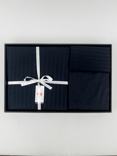 Постельное белье Cotton Box ELEGANT STRIPE хлопковый страйп-сатин siyah евро, фото, фотография