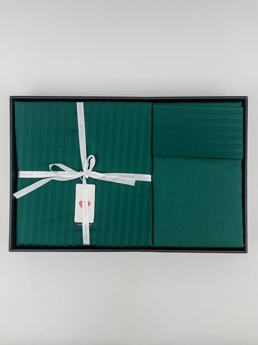 Постельное белье Cotton Box ELEGANT STRIPE хлопковый страйп-сатин petrol евро, фото, фотография