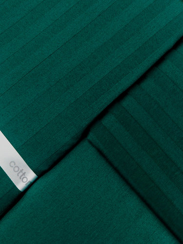 Постельное белье Cotton Box ELEGANT STRIPE хлопковый страйп-сатин petrol евро, фото, фотография