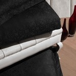 Постельное белье First Choice LAMONE хлопковый сатин-жаккард black евро, фото, фотография