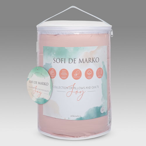 Одеяло Sofi De Marko JOY искусственный пух+шёлк/хлопок пепельная роза 155х215, фото, фотография