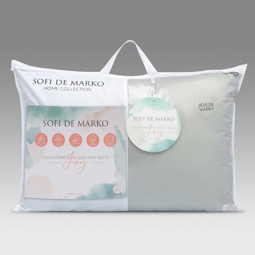 Подушка Sofi De Marko JOY искусственный пух+шёлк/хлопок оливковый 50х70, фото, фотография