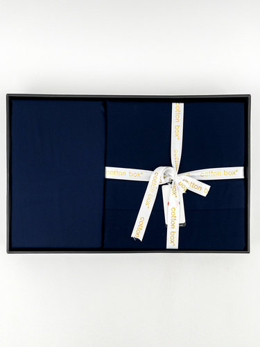 Постельное белье Cotton Box ELEGANT хлопковый сатин lacivert евро, фото, фотография