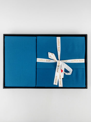 Постельное белье Cotton Box ELEGANT хлопковый сатин mavi евро, фото, фотография