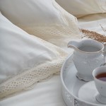Постельное белье Grazie Home ASEL хлопковый сатин делюкс кремовый евро, фото, фотография