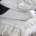 Постельное белье Grazie Home ENZA хлопковый сатин делюкс кремовый евро, фото, фотография