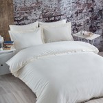 Постельное белье Grazie Home ZARIF хлопковый сатин делюкс кремовый евро, фото, фотография