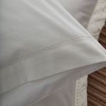 Постельное белье Grazie Home ZARIF хлопковый сатин делюкс кремовый евро, фото, фотография