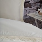 Постельное белье Grazie Home ZARIF хлопковый сатин делюкс кремовый евро, фото, фотография