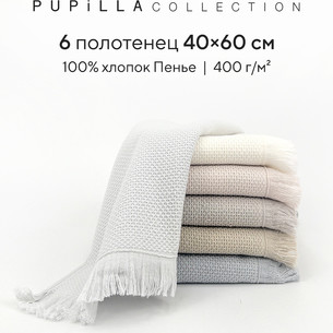 Набор полотенец для ванной 6 шт. Pupilla BERNINI хлопковая махра 40х60