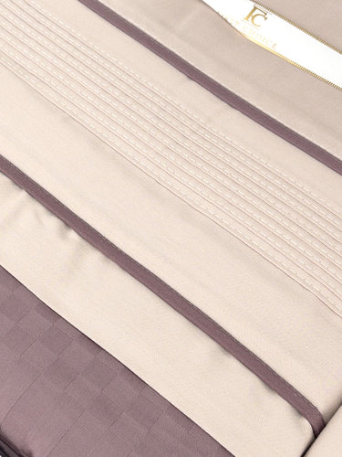 Постельное белье First Choice CHACKERS хлопковый сатин делюкс lilac & beige евро, фото, фотография