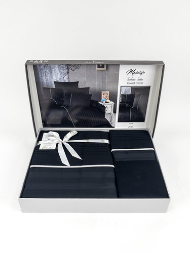 Постельное белье First Choice MODALIFE хлопковый сатин делюкс black евро, фото, фотография